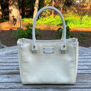 💯Authentic Kate Spade Quinn Embossed Ace of Spades Cream Tote Bag Satchel